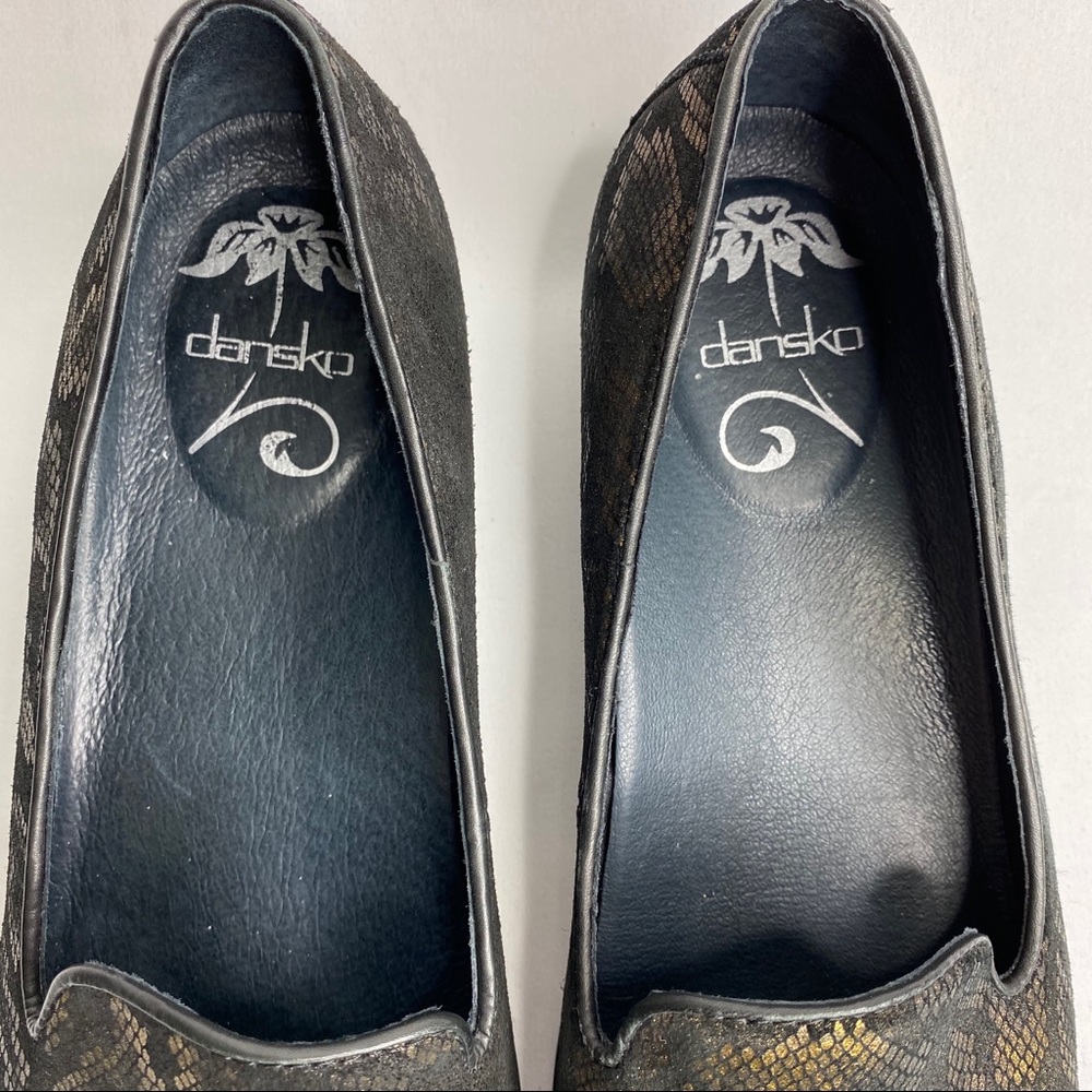 Dansko Olivia Snake Print Slip On Shoe Gold Black Size 8.5-9 - Picture 5 of 11